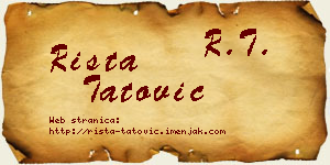 Rista Tatović vizit kartica